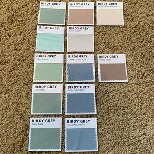 Bridesmaid’s Dress color swatches